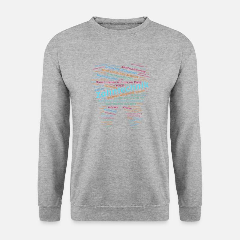 Zahntechnik Bullshit Wordcloud bunt - Unisex Pullover - Weißgrau meliert