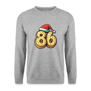 86 Numéro Noël - Sweat-shirt Unisexe - gris chiné - Devant - Alina (178cm) & Michal (187cm)