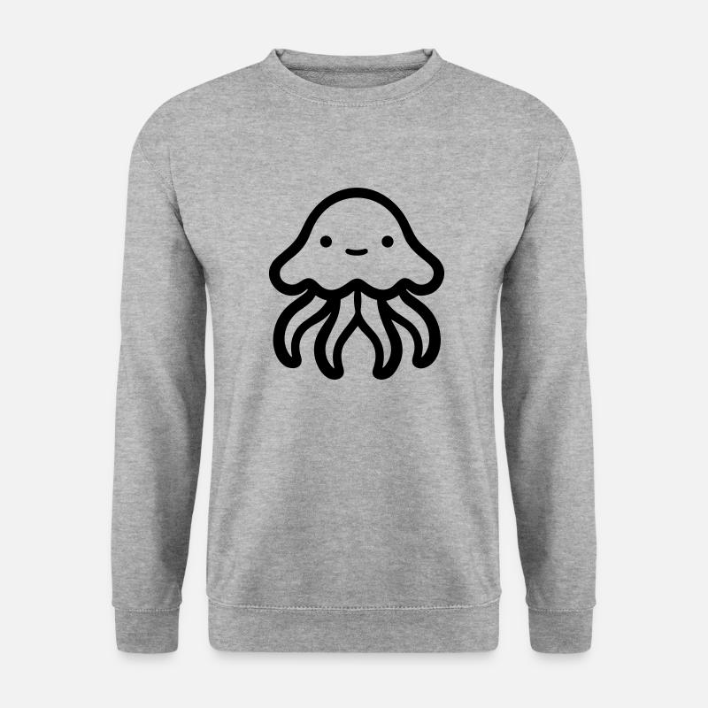 Qualle - Unisex Pullover - Weißgrau meliert