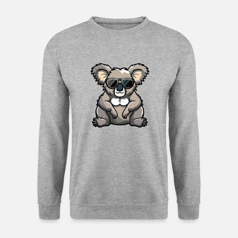 Koala Comic Cool - Unisex Pullover - Weißgrau meliert