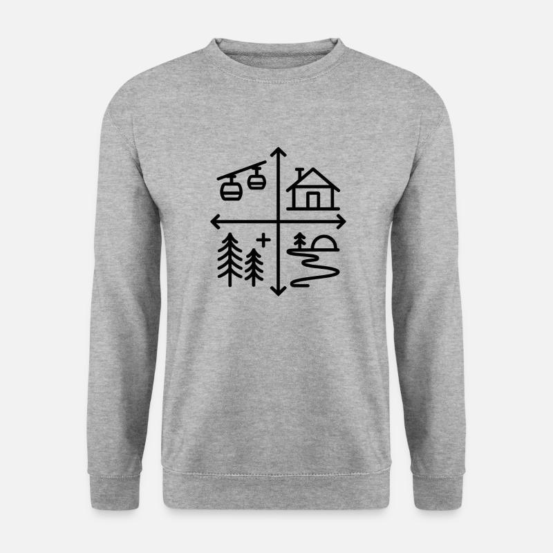 Wintersport - Unisex Pullover - Weißgrau meliert