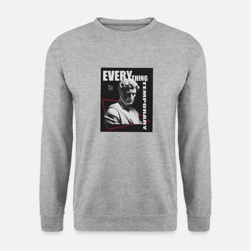 Alles ist vorübergehend - Unisex Pullover - Weißgrau meliert