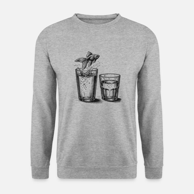 Goldfisch - Unisex Pullover - Weißgrau meliert