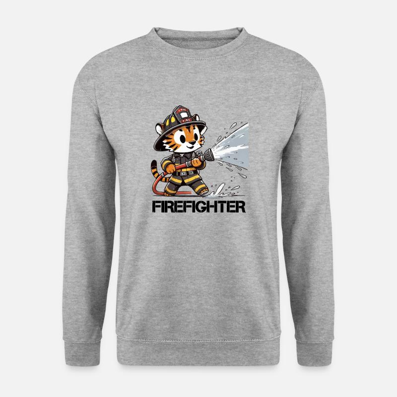 tiger feuerwehr - Unisex Pullover - Weißgrau meliert
