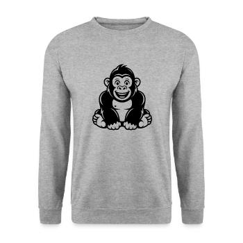 Gorilla - Unisex Pullover - Weißgrau meliert - Vorne - Alina (178cm) & Michal (187cm)