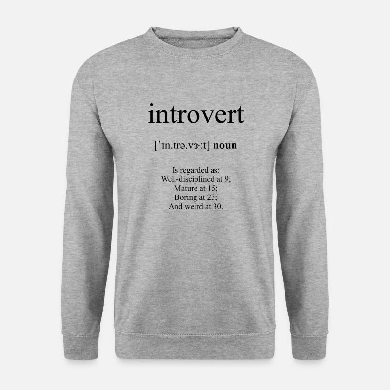 Introvert Definition Dictionary - Unisex Pullover - Weißgrau meliert