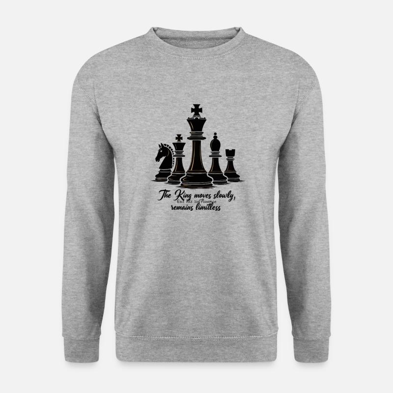 Schach König Bewegung Spiel - Unisex Pullover - Weißgrau meliert