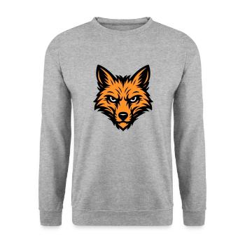 Fuchs Kopf Tier - Unisex Pullover - Weißgrau meliert - Vorne - Alina (178cm) & Michal (187cm)