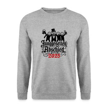 Junggesellen Abschied 2025 Jga Team - Unisex Pullover - Weißgrau meliert - Vorne - Alina (178cm) & Michal (187cm)