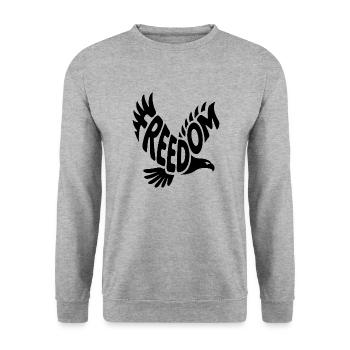 Freedom - Cool Bald Eagle Logo - Unisex Sweatshirt - salt & pepper - Front - Alina (178cm) & Michal (187cm)