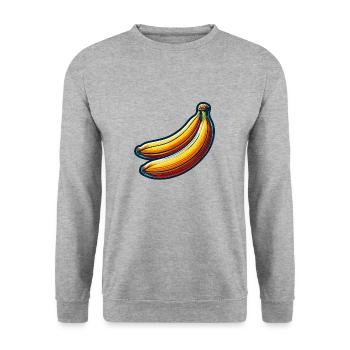 Bananen - Unisex Pullover - Weißgrau meliert - Vorne - Alina (178cm) & Michal (187cm)