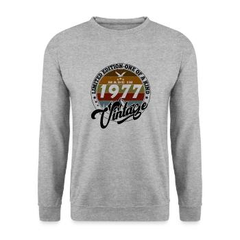 Elegant Vintage: 1977 Retro Gift 1977 2025 - Unisex Sweatshirt - salt & pepper - Front - Alina (178cm) & Michal (187cm)