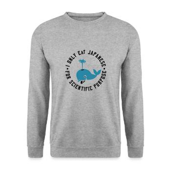 Eat Japanese - Unisex Pullover - Weißgrau meliert - Vorne - Alina (178cm) & Michal (187cm)