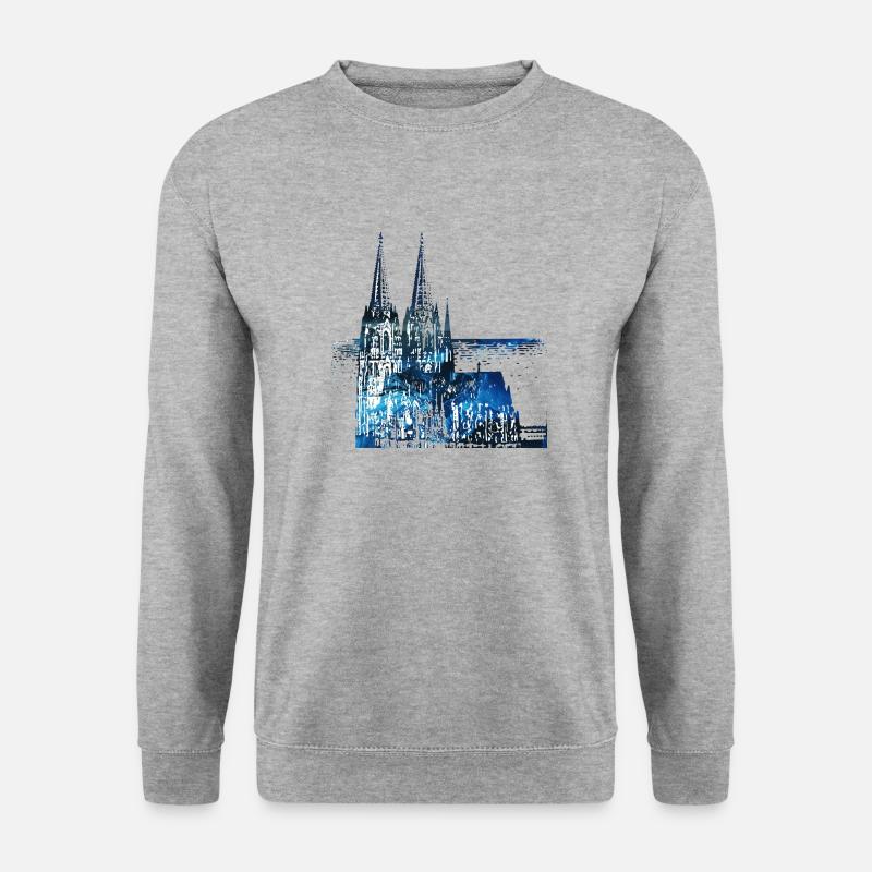 Köln Kölner Dom Cologne Deutschland Germany - Unisex Pullover - Weißgrau meliert