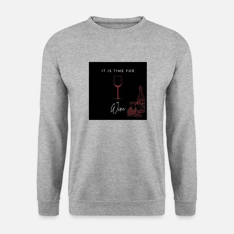 Time for Wine! - Unisex Pullover - Weißgrau meliert
