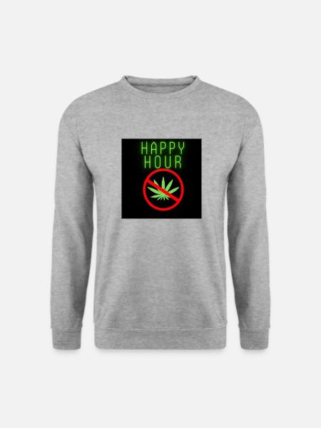 High Drogen spass schwarz - Unisex Pullover - Weißgrau meliert