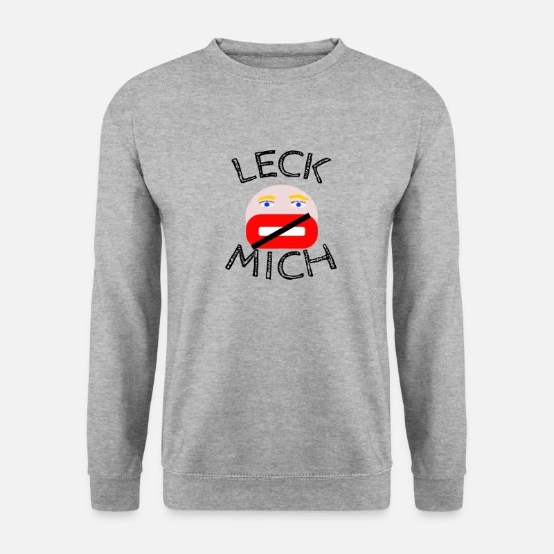 Leck Mich - Unisex Pullover - Weißgrau meliert