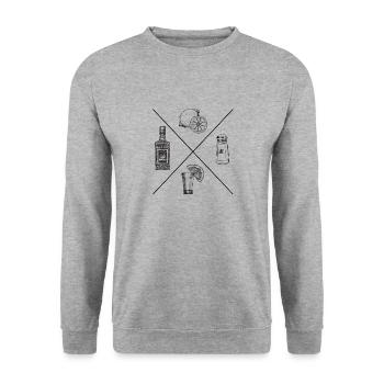 Tequila - THE combination of ingredients - Unisex Sweatshirt - salt & pepper - Front - Alina (178cm) & Michal (187cm)