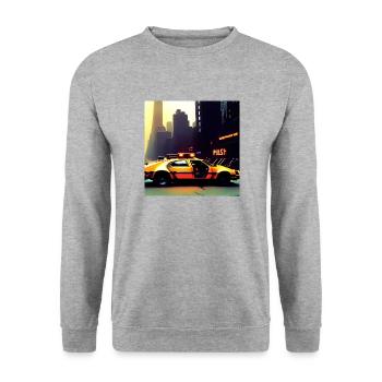 Cyberpunk Auto - Unisex Sweatshirt - salt & pepper - Front - Alina (178cm) & Michal (187cm)