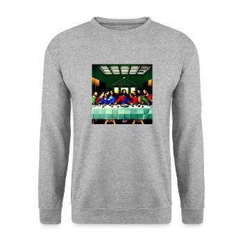 Jesus' Lord's Supper - Unisex Sweatshirt - salt & pepper - Front - Alina (178cm) & Michal (187cm)