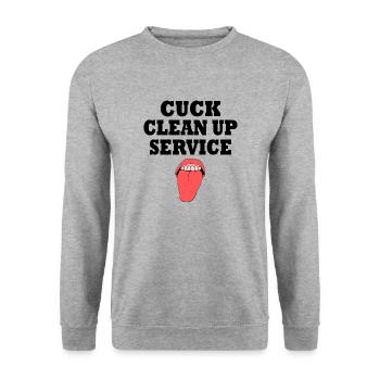 Cuckold cuck clean up service - Unisex Sweatshirt - salt & pepper - Front - Alina (178cm) & Michal (187cm)
