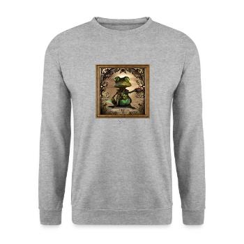 Breakfast Steampunk Club - Unisex Pullover - Weißgrau meliert - Vorne - Alina (178cm) & Michal (187cm)