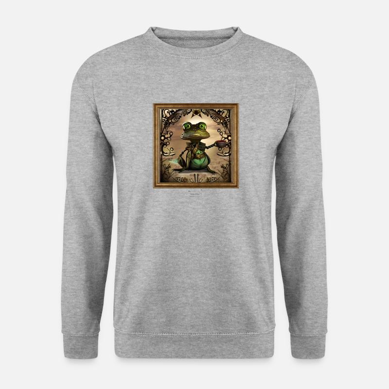 Breakfast Steampunk Club - Unisex Pullover - Weißgrau meliert