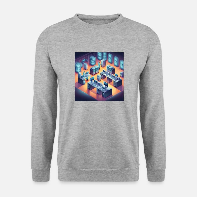 Serverraum - Unisex Pullover - Weißgrau meliert