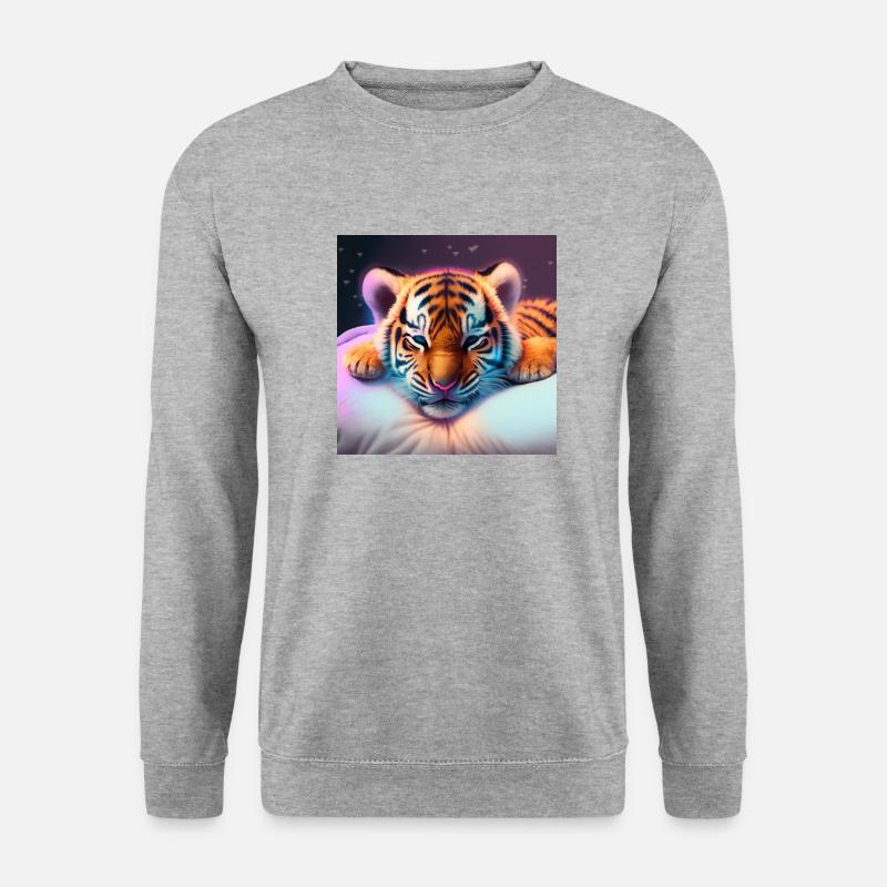 Tiger - Unisex Pullover - Weißgrau meliert