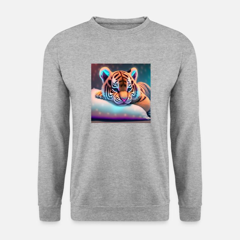 Tiger - Unisex Pullover - Weißgrau meliert