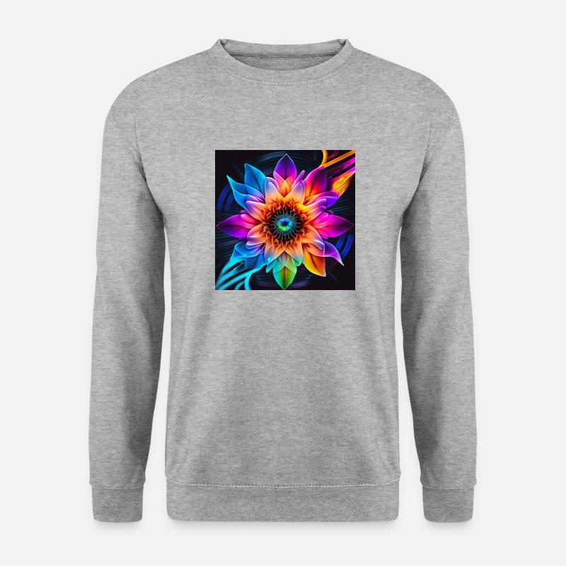 Blume - Unisex Pullover - Weißgrau meliert