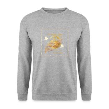 Frieden - Unisex Pullover - Weißgrau meliert - Vorne - Alina (178cm) & Michal (187cm)