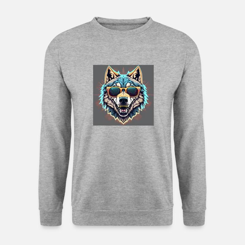 Lil Wolfy - Unisex Pullover - Weißgrau meliert