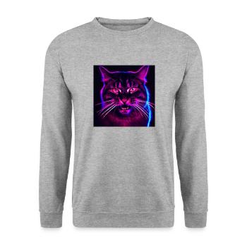 Mad Cat - Unisex Pullover - Weißgrau meliert - Vorne - Alina (178cm) & Michal (187cm)