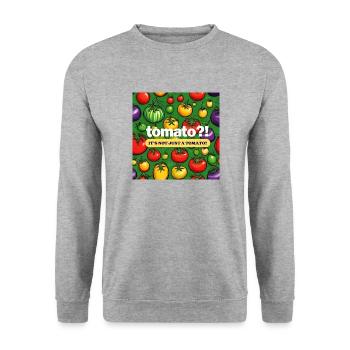 Tomate ist nicht gleich Tomate - Unisex Pullover - Weißgrau meliert - Vorne - Alina (178cm) & Michal (187cm)