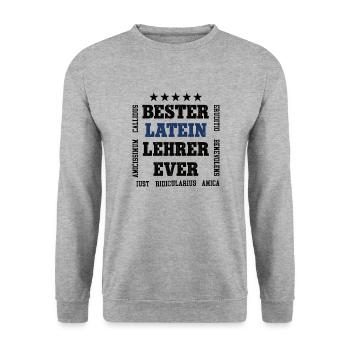 Bester Latein Lehrer Schule Latinum Lateinlehrer - Unisex Pullover - Weißgrau meliert - Vorne - Alina (178cm) & Michal (187cm)