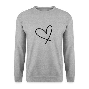 Heart Black - Unisex Sweatshirt - salt & pepper - Front - Alina (178cm) & Michal (187cm)