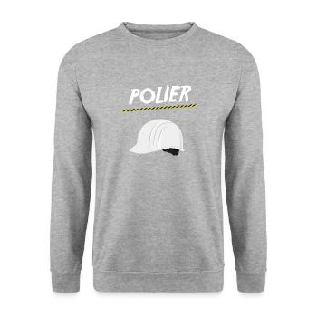 Polier - Unisex Pullover - Weißgrau meliert - Vorne - Alina (178cm) & Michal (187cm)