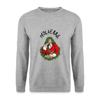 Molierre / Molière - Unisex Pullover - Weißgrau meliert - Vorne - Alina (178cm) & Michal (187cm)