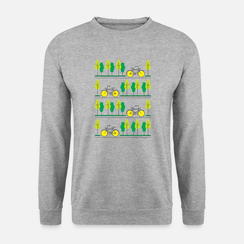 Radfahren durch den Sommer - Unisex Pullover - Weißgrau meliert