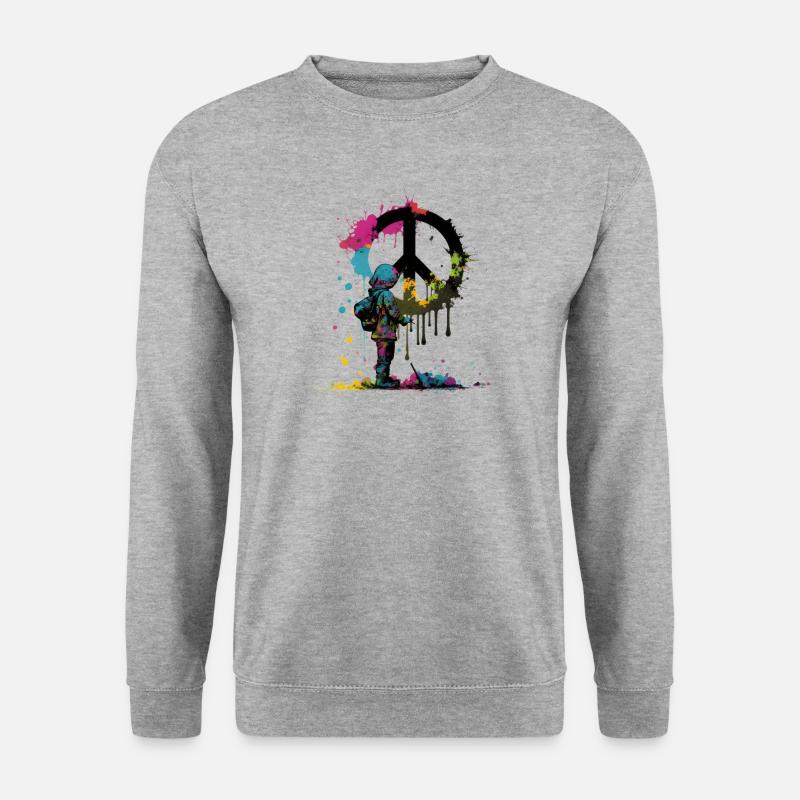 Peace - Unisex Pullover - Weißgrau meliert