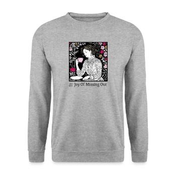 Joy Of Missing Out - Unisex Pullover - Weißgrau meliert - Vorne - Alina (178cm) & Michal (187cm)