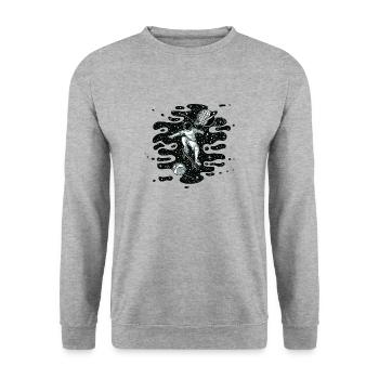Astronaut - Unisex Pullover - Weißgrau meliert - Vorne - Alina (178cm) & Michal (187cm)
