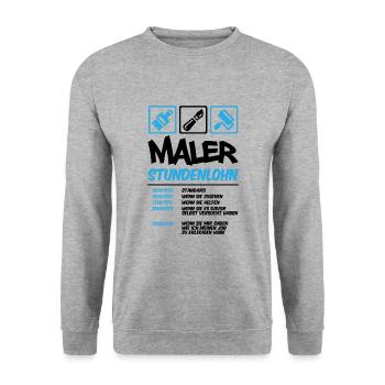 Maler Stundenlohn - Unisex Pullover - Weißgrau meliert - Vorne - Alina (178cm) & Michal (187cm)