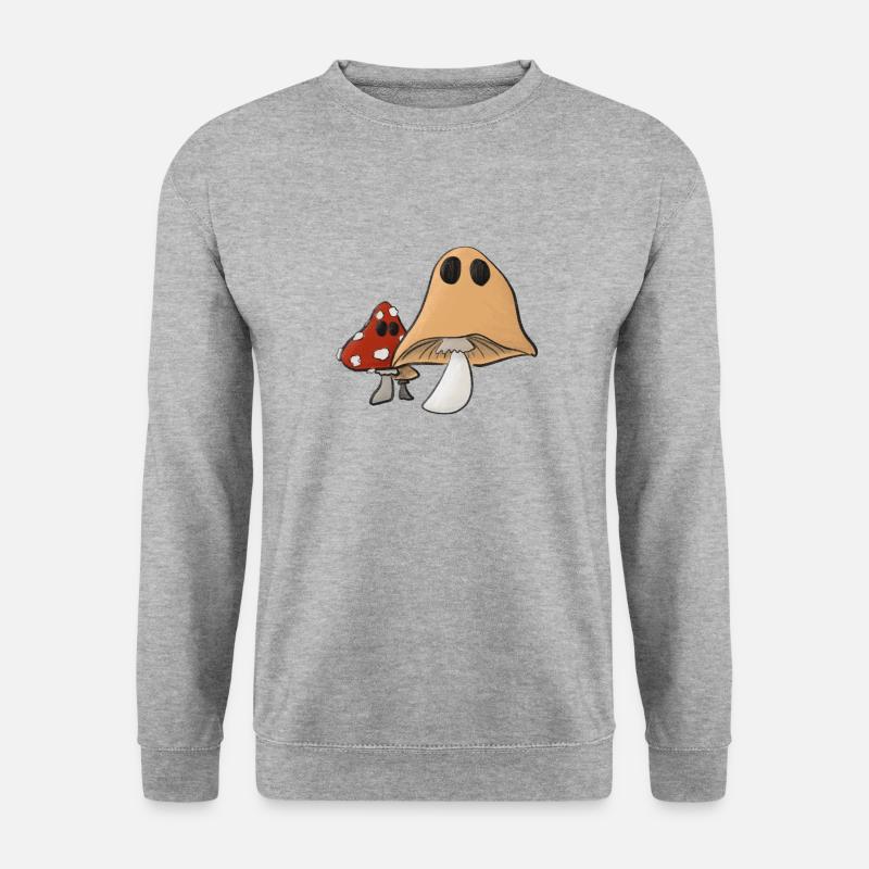 Halloween Mushrooms - Unisex Pullover - Weißgrau meliert