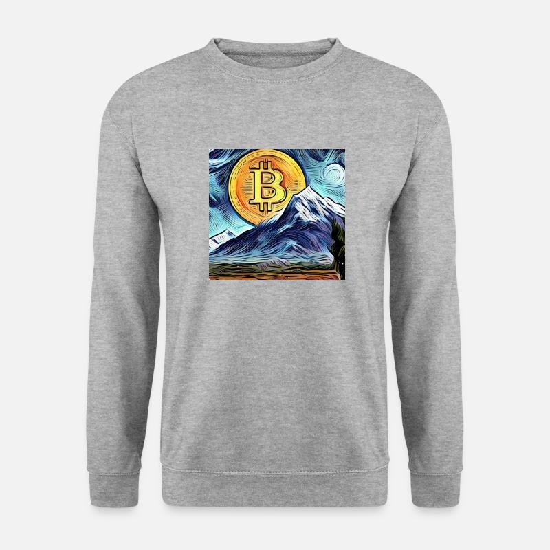 Bitcoin + Nature - Unisex Pullover - Weißgrau meliert