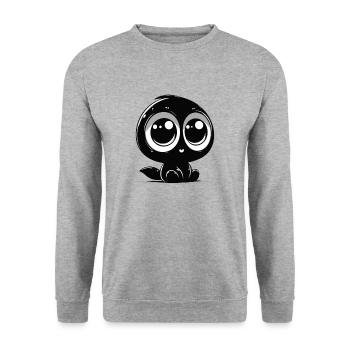 Kleines Monster - Unisex Pullover - Weißgrau meliert - Vorne - Alina (178cm) & Michal (187cm)