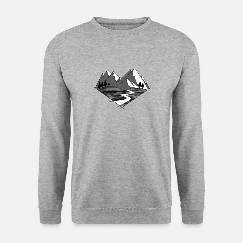 Mountain Love - Unisex Pullover - Weißgrau meliert