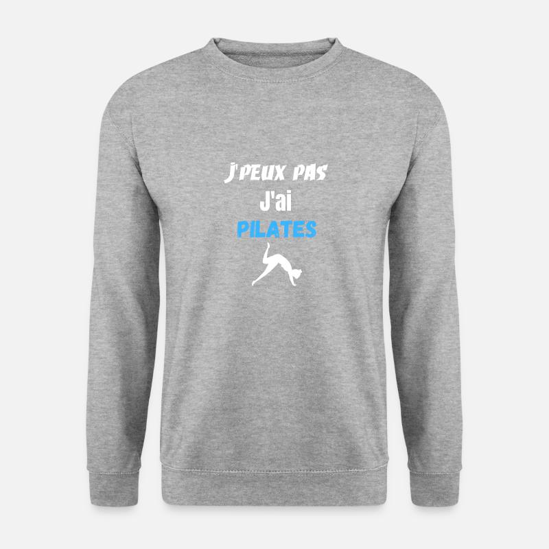 Pilates T-Shirt, Humor, Geschenk - Unisex Pullover - Weißgrau meliert