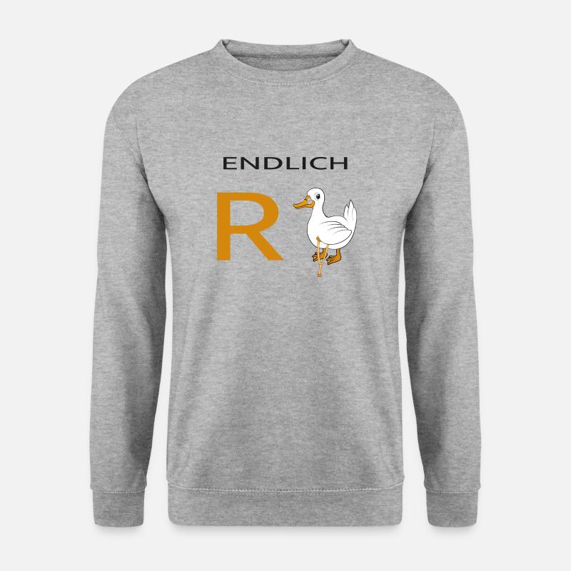 Endlich Rente Ente - Unisex Pullover - Weißgrau meliert
